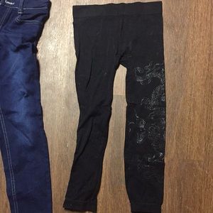 Black leggings with Japanese dragon design